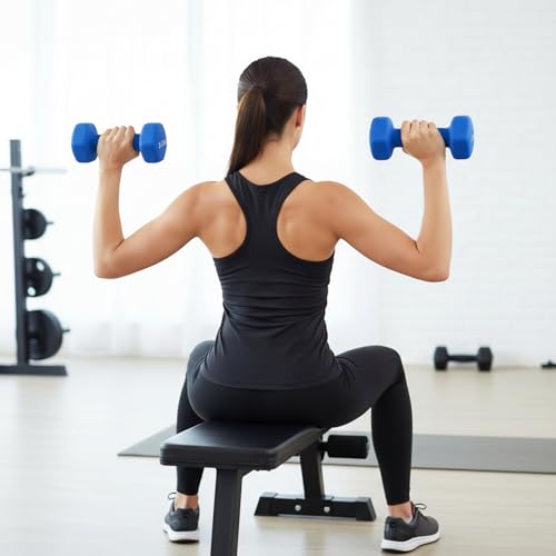 Image of Amazon Brand - Solimo Neoprene Dumbbell 2.5 kg, Set of 2 (Blue)