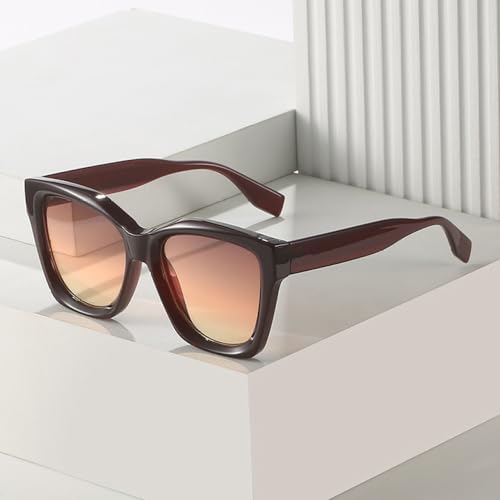 Lunettes de soleil polygone dégradé vintage aux nuances thé - 2