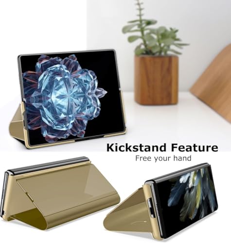 Image of MILLION CASES Back Cover Case for OnePlus Open Shockproof Protective Omni Shield Smart Flip Case for Men & Boys(Gold)