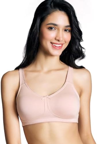 Nykd (NYB105) Breathable Cotton Non Padded & Non Wired Everyday Bra for Women | Full Coverage Bra with No Sweat & Breast Separating Feature with Wide No Dig Fabric Straps (Available in Plus Sizes)