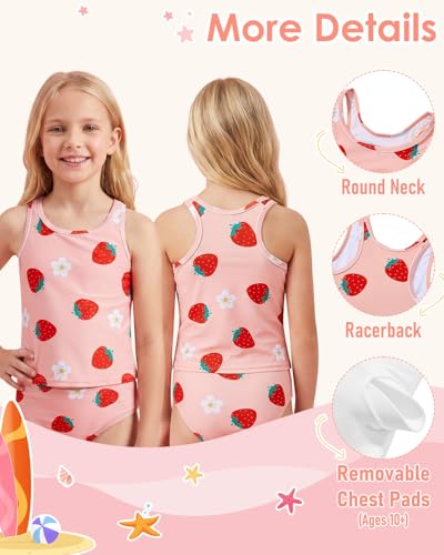 Image of Century Star Girls Tankini Swimsuit UPF 50+ Racerback Bathing Suit for Teen Girls 2 Piece Swimsuit Summer Beach Swimwear