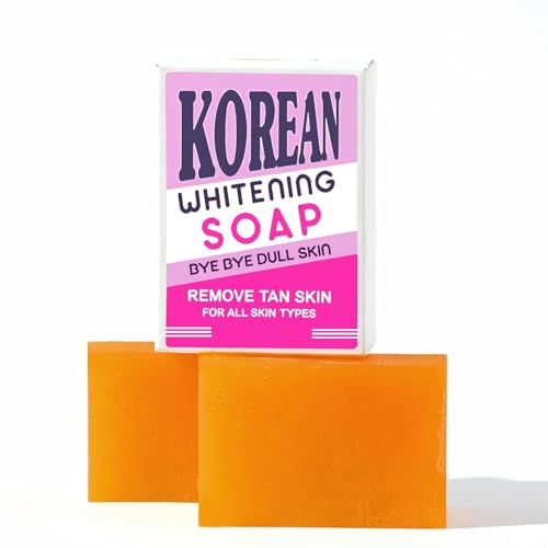 Image of Korean Whitening Soap - Bye Bye Dull Skin, Remove Tanning, Brightening Face & Body Soap with Kojic Acid, Vitamin C, Niacinamide. Fades Dark Spots, Removes Tan, for All Skin Types.100gm (Pack of 2)
