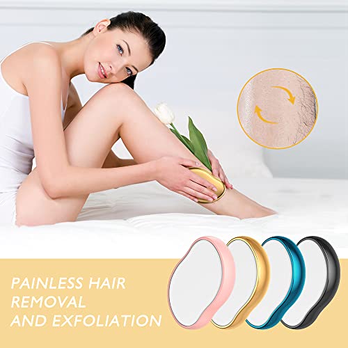 Crystal Hair Eraser Epilator Painless Hair Removal Exfoliation Tool For Women Men For Arms Legs Back Chest Magic Hair Eraser Crystal Hair Remover Razorless Shave Hair Removal Rose Gold #TOP5
