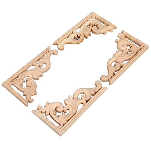 Marco aplique de madera con adornos artesanales en relieve de 13x7 cm