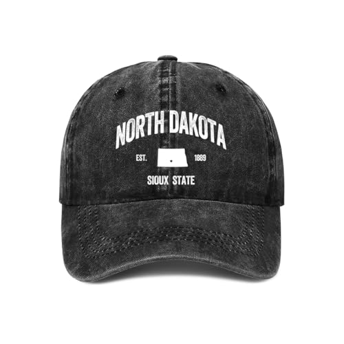 North Dakota Hats for Mens State City Fashionable Hat Black