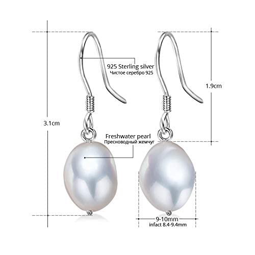 Boucles d'oreilles perles baroques 9-10mm anti-allergie et légères