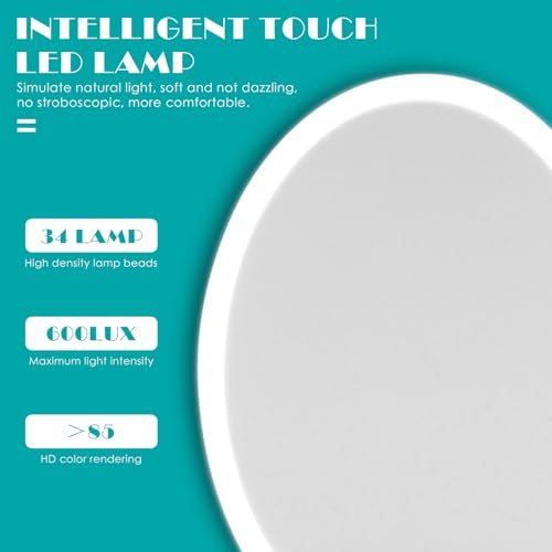 Espejo de maquillaje LED portátil con control táctil miniatura 3