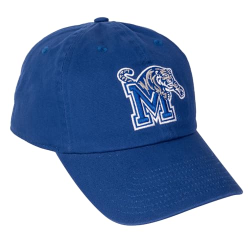 Desert Cactus University of Memphis Baseball Hat Tigers UM Brimmed Embroidered Cap Adjustable Cloth Strap Adult (Style A) Blue
