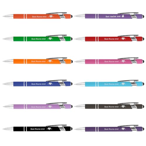 Stylos bille infirmière : lot de 12 pour idées cadeaux Noël et diplôme
