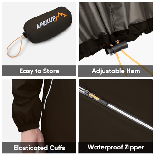 Image of APEXUP Packable Rain Jacket Men Waterproof Lightweight Raincoat with Hood