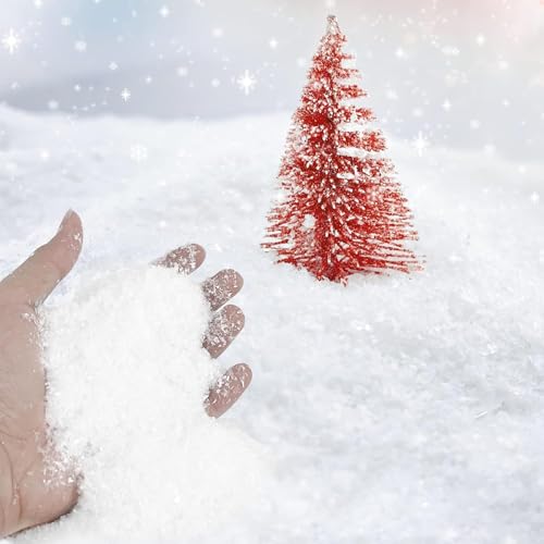 10.6 Ounces Fake Snow Decoration - Artificial Snow for Christmas Decoration, Fake Snow for Crafts Village Displays - Instant Snow Dry Plastic Snowflakes for Holiday Decor Craft Winter Display