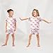 KUEJOP Summer Pajama Sets Capybara Strawberry Hat Pattern Homewear T-shirt and Shorts