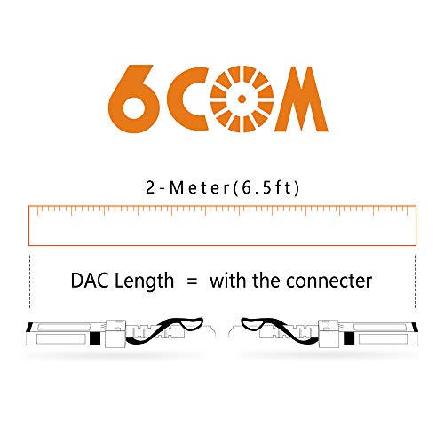 Image of 10G SFP+ DAC Twinax Cable, 2 M (6.6ft) Passive Twinax Cable, Direct Attach Copper, SFP to SFP, 10GBASE-CU Cable for Cisco, Ubiquiti, D-Link, Supermicro, Netgear, 2 Meter