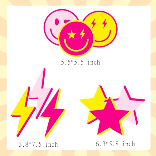 Image of Preppy Party Hanging Swirls Preppy Birthday Party Decoration Smile Face Lightning Star Themed Swirl Ceilings Smile Face Party Hanging Streamers for Preppy Theme Bachelorette Party Supplies