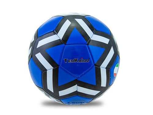 Teorema Giocattoli, Pallone da Calcio Taglia 5, Palla Calcio per Bambini e Adulti, Design Neroazzurro, Ideale per...