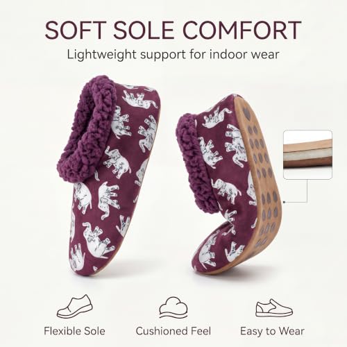 Image of The Metluks Womens Slippers Indoor Soft Sole Slipper Socks | Fuzzy sherpa lining, warm winter comfort, non slip grippers, flexible feel, washable, cozy home wear
