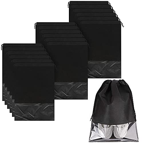 20 Pièces Sac Chaussures Voyage, Sacs à Chaussures De Voyage, Différentes Sac à Chaussures Voyage, Con Fenêtre Transparente Et Cordon De Serrage, pour Voyage Sport, 2 Tailles Cover
