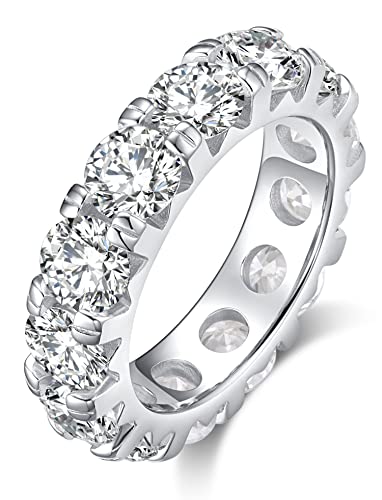 SecreTalk 6.5ct Moissanite Engagement Promise Ring for Women - Moissanite Wedding Band 925 Sterling Silver D Color VVS with Certificate of Authenticity