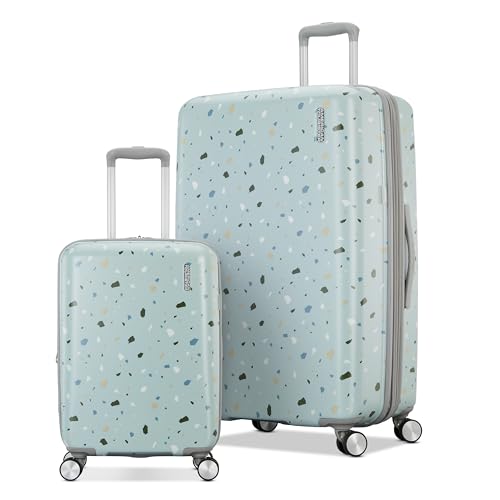 Image of American Tourister Moonlight Hardside Expandable Luggage with Spinner Wheels, Blue Terazzo, 2-Piece Set (20 /28)