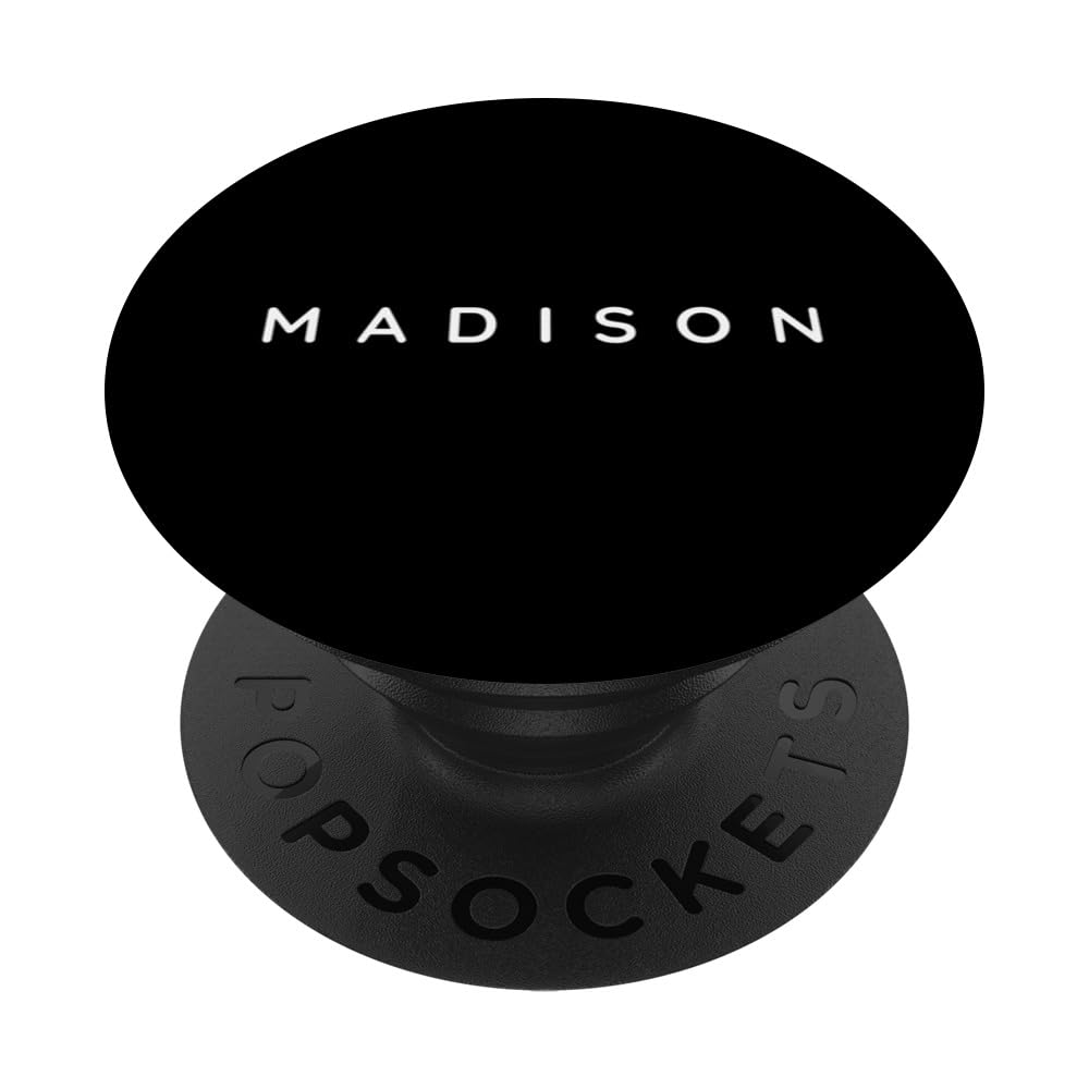 Madison City. Madisonian Pride Home Town Souvenir PopSockets Swappable PopGrip, Black