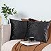 ESIPOSS Housses de Coussin , Taie d'oreiller Carrée Décorative en Velours Lot de 2 Housses de Coussin Canapé en Velours écrasé avec Fermeture à Glissière Invisible 45x45CM (Le Noir)