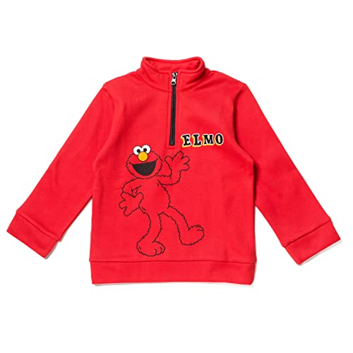 Sesame Street Elmo Infant Baby Boys Fleece Half Zip Sweatshirt And Pants Set Red/Black 24 Months #TOP2