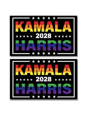 Kamala Harris 2028 President Campaign Car Magnet - 2 Pack 6X4 inch - Vinyl Magnet for Car Truck SUV Mailboxes or Any Other Magnetic Surfacet (Chroma)