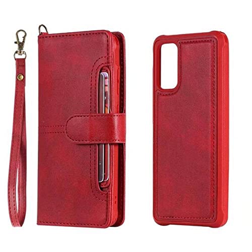 Étui Note 20 Ultra portefeuille amovible en cuir rouge pour Samsung S21 Plus S20 S22