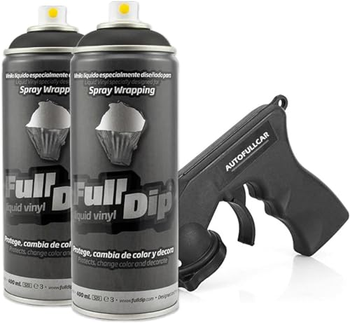 Full Dip Packung mit 2 Sprays Flüssigvinyl Sprühfolie, Geschenk, Spray-Adapter (Militär-Beige)