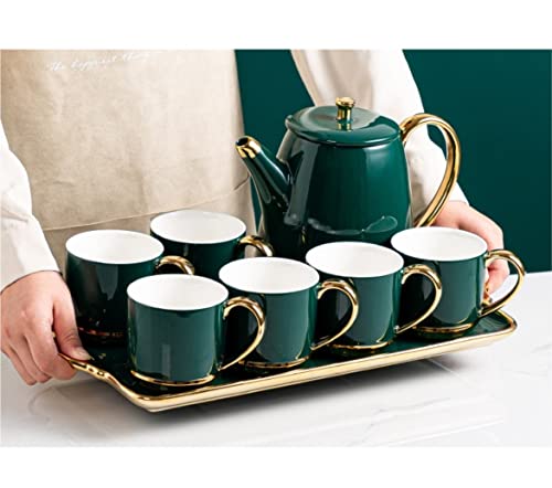 Ceramiczny zestaw filiżanek do kawy z tacą na popołudniową herbatę i do użytku w kuchni