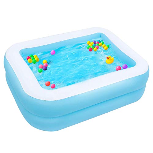 Diifoy Piscina hinchable infantil, PVC grueso hinchable, todo pequeño y adulto, Centro de natación, paissi Piscina para jardín, fiesta de piscina, verano (128 cm/rectangular) Cover
