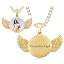 Engraving text 00172 Gold necklace with 18'' Tennis chain]