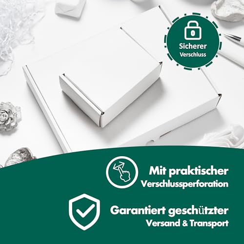 WPTrading - 250 Stück Maxibriefkarton 180 x 130 x 45 mm 1-wellig weiß - Faltkarton mit Steckverschluss als Maxibrief für Warenversendung - Versand Kartonage für Päckchen - Karton Versandverpackung