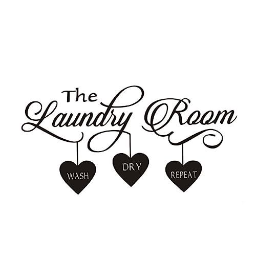 Quotes Wall Stickers Laundry Room Vivid Self-Adhesive The Laundry Room Wall Papers Removable DIY Wall Decals Laundry Decorations Wall Sticker