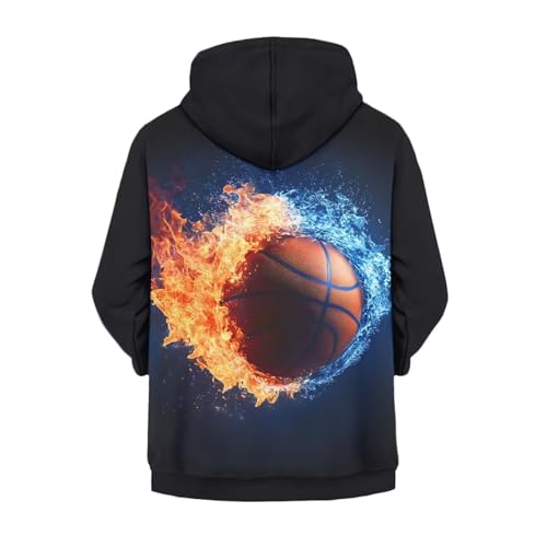 Boys Girls Pullover Hooded Sweatshirt Casual Zip up Long Sleeves Loose Coat with Pockets Size S-XL2