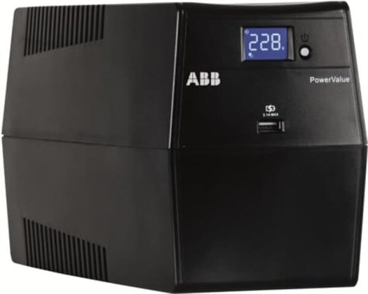 ABB PowerValue 11LI Up Sistema de alimentación ininterrumpida (UPS/SAI) Línea interactiva PowerValue 1500 VA (4NWP100173R0001), 4 Minutos, Negro