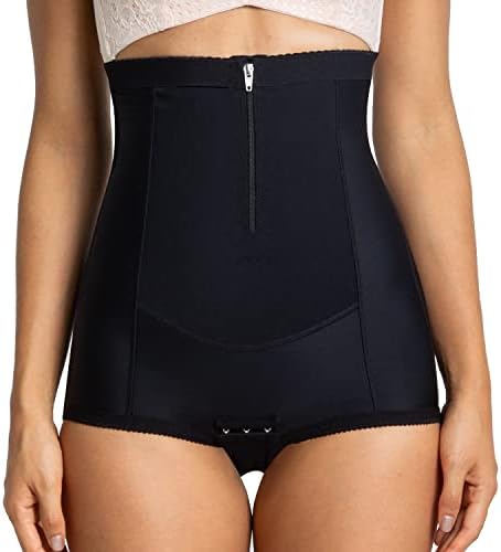 GANAYAN Postpartum Belly Wrap Abdominal Compression Corset C Section Panty Girdle Shorts with Zipper(Black,S)