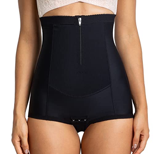 Ganayan Postpartum Belly Wrap Abdominal Compression Corset C Section Panty Girdle Shorts With Zipper(Black,S) #TOP2