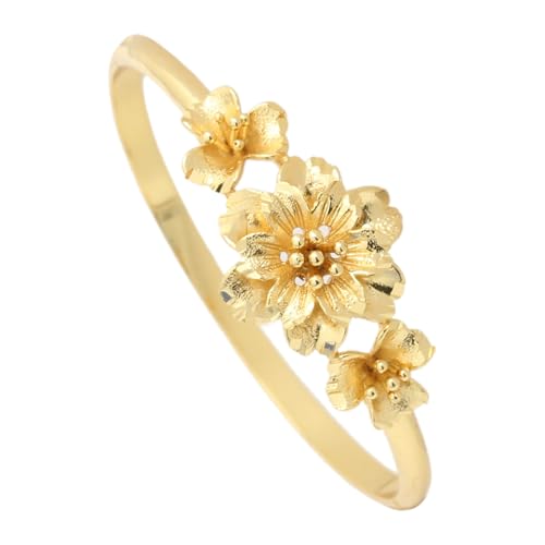Image of Fashion 18K Gold Plated Flower Arm Band Cuff Bracelet