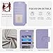 VANAVAGY Compatible for iPhone 15 Plus/14 Plus Wallet Case, PU Leather Flip Cover with Wrist Strap RFID Blocking Card Holder for Wireless Charging,[Screen Protector & Camera Cover],Clove Purple