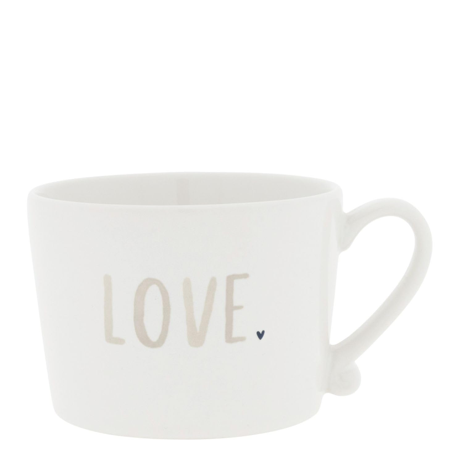 Bastion Collections Set di 6 tazze Love bianco beige per ceramica da 270 ml