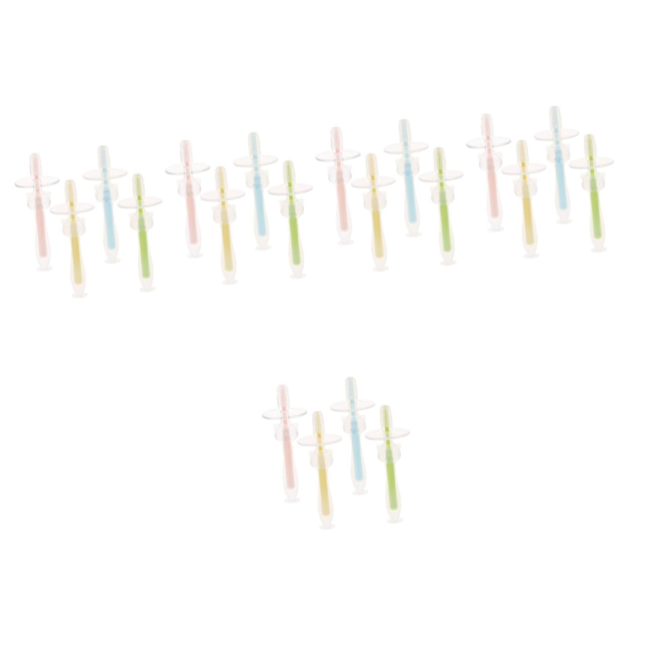 FRCOLOR Cepillo De Dientes De Bebe Pequeño Primero Paquete Múltiple Cepillo De Dientes De Silicona Cepillo De Dientes De Entrenamiento Para Bebés Gel De Sílice 4 Piezas X 5