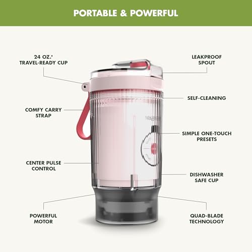 GreenPan Spin & Go Portable Blender, 24oz Dove Gray