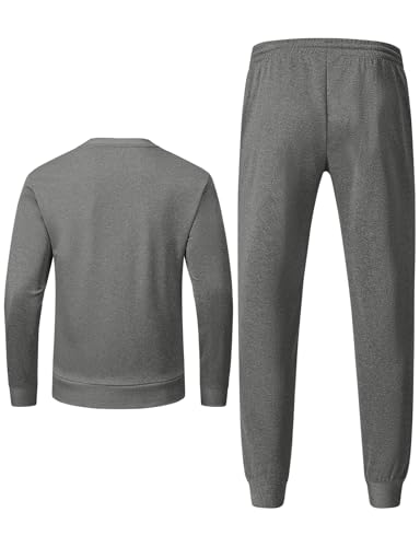 TBMPOY Mens Sweatsuits 2 Piece Set Tracksuits Jogging Outfits Long Sleeve Tops Jogger Pants Sweat Track Suits Casual Athletic2