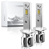 WAIXINGREN H1 LEDヘッドライト 爆光 LEDバルブ 8倍明るさ Hi/Lo 26000LM 6500K ホワイト 高輝度 LEDチップ搭載 H1 LED ライト 車検対応 ヘッドライトバルブ ハロゲンサイズ DC12V-16V 四重放熱 冷却ファン IP68防水 ノイズ対策 キャンセラー内蔵 2個入り 2年保証
