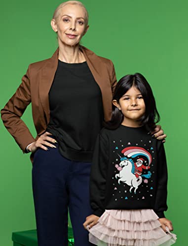 Tstars Santa Riding Unicorn Ugly Christmas Sweater Style Sweatshirt Holiday Xmas Toddler Kids Girls Sweatshirts4