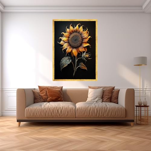 Tableau elegant sur toile fleur jaune impression haute definition - 3