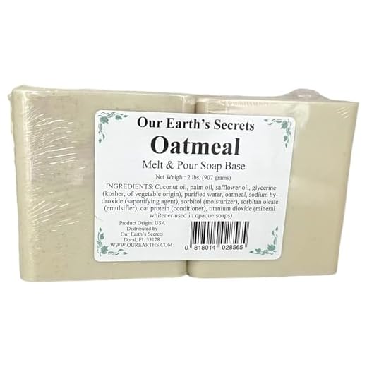 Our Earth's Secrets Farinha de Aveia - 2 Libras de Base de Sabão para Derreter e Despejar -