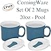 Corningware 20-Ounce Oven Safe Meal Mug with Vented Lid, Pool Blue, Pack of 2