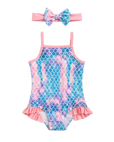 Image of Mioglrie Baby Toddler Girls Swimsuits One Piece Bathing Suit Girls Bikinis